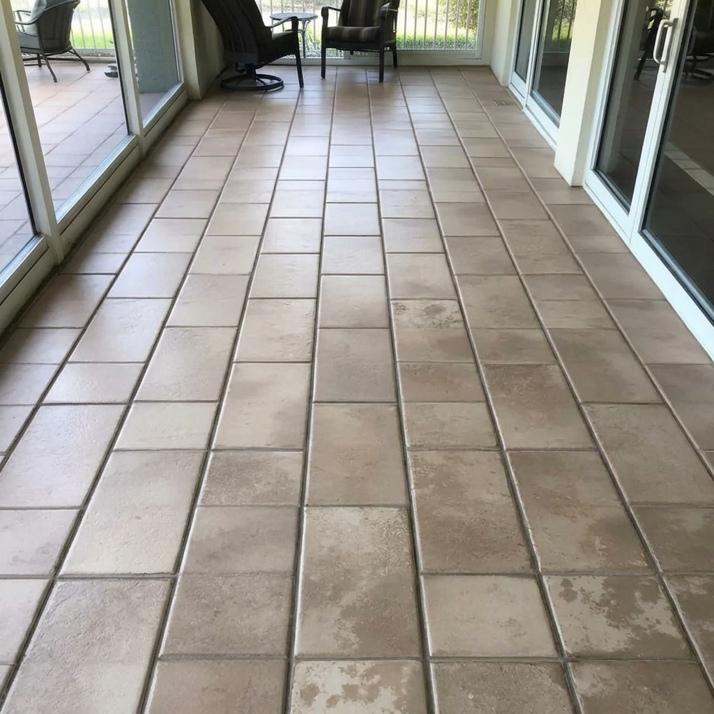 Clean Estero paver lanai after professional treatment
