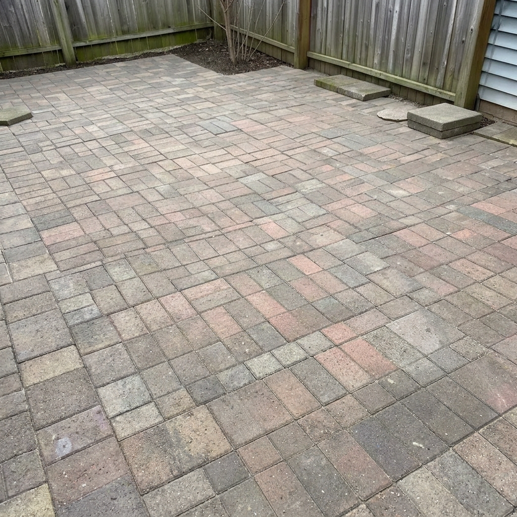 Restored Fort Myers patio pavers with rich finish